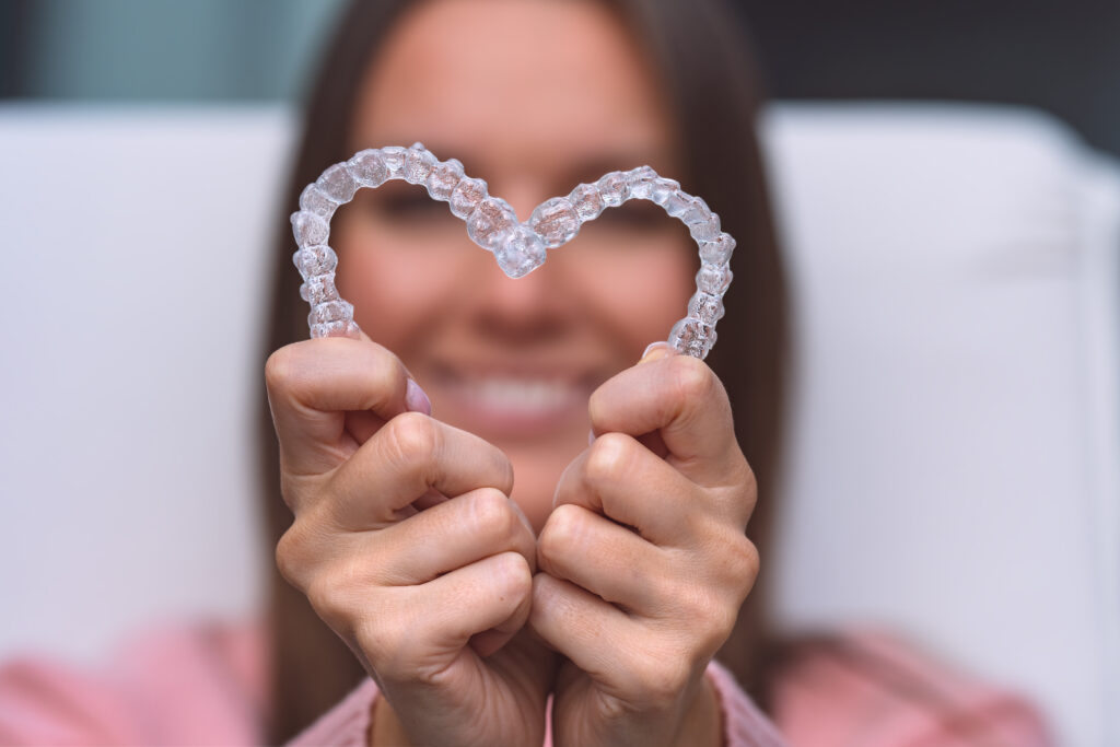 Woman with dental invisible